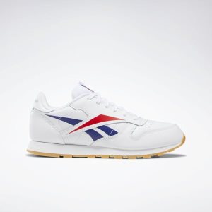 Adidasy Dziecięce Reebok Classic Leather Białe/Jasny Czerwone/Niebieskie PL 09HYANV